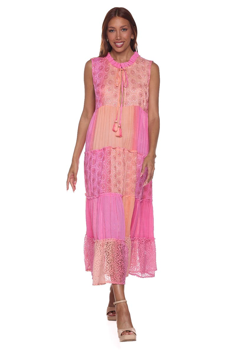 RANEES Embellished Tiered Maxi Dress, Alternate, color, Pastel Pink