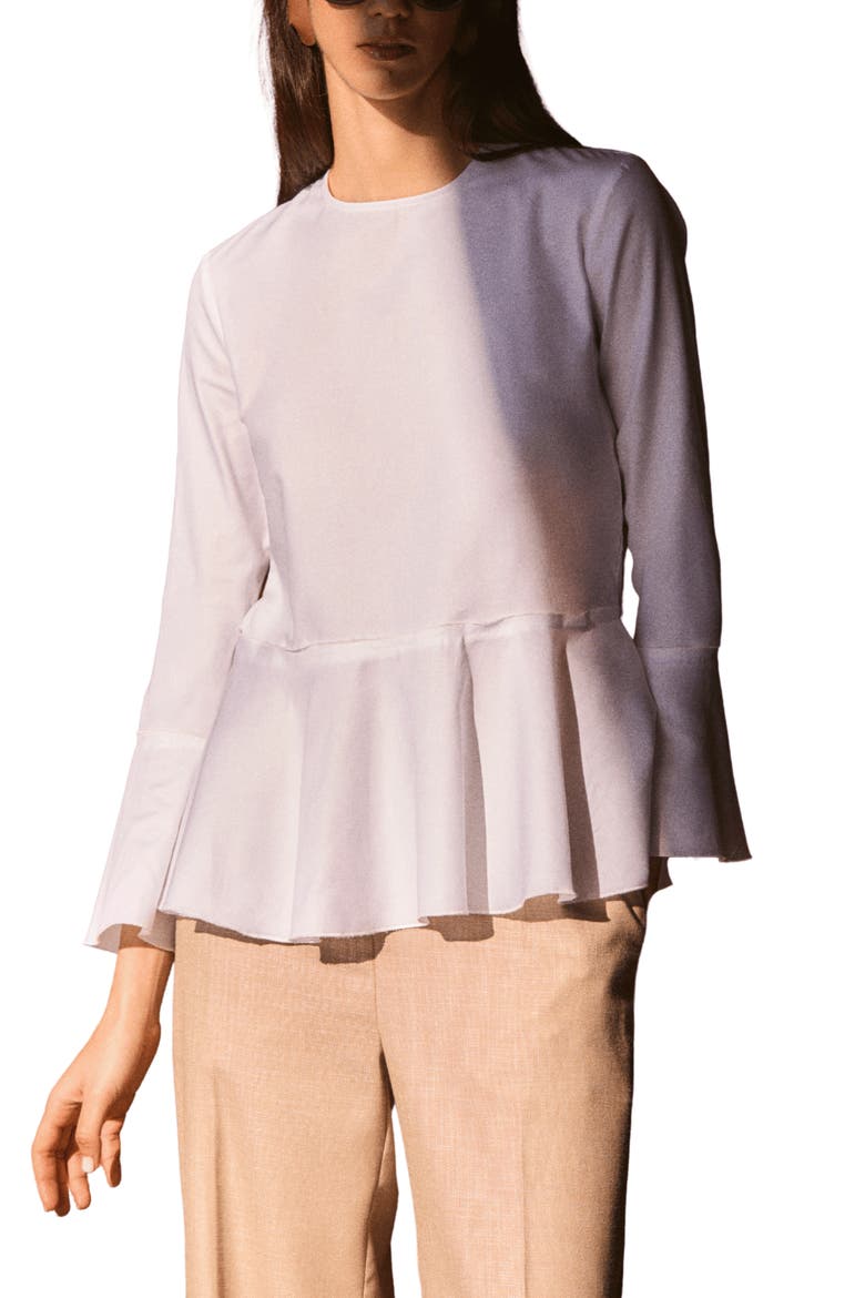 Pia White Shirt, Main, color, White