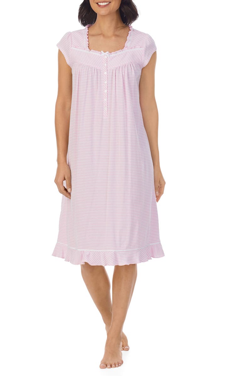 Eileen West Waltz Cap Sleeve Nightgown, Main, color, Stp