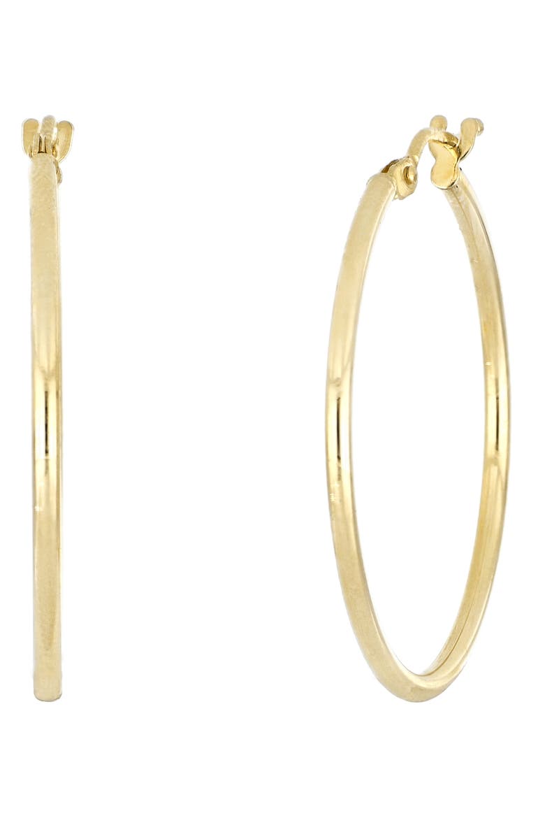 14K Gold Thin Classic Gold Hoop Earrings, Main, color, YELLOW GOLD