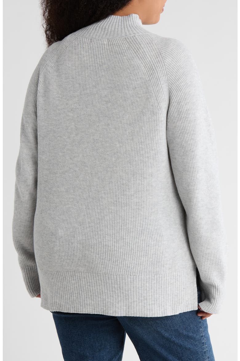 Mock Neck Raglan Sleeve Sweater, Alternate, color, GREY LIGHT HEATHER