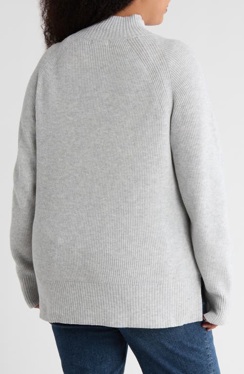 Nordstrom Rack Mock Neck Raglan Sleeve Sweater In Gray