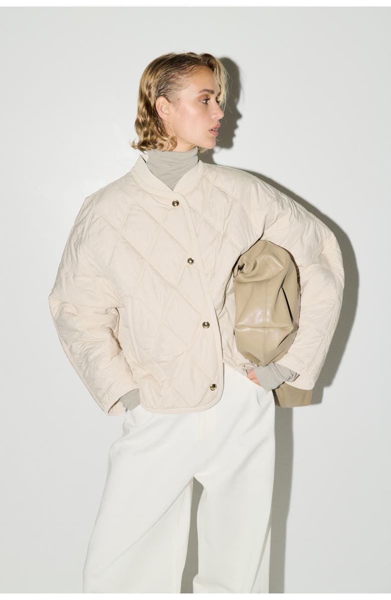 H&M Quilted Jacket, Alternate, color, Light Beige