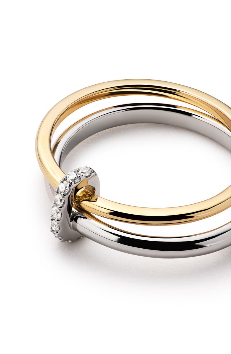 Ana Luisa Solid Yellow Gold - Two Tone Diamond Link Ring, Alternate, color, Two-Tone