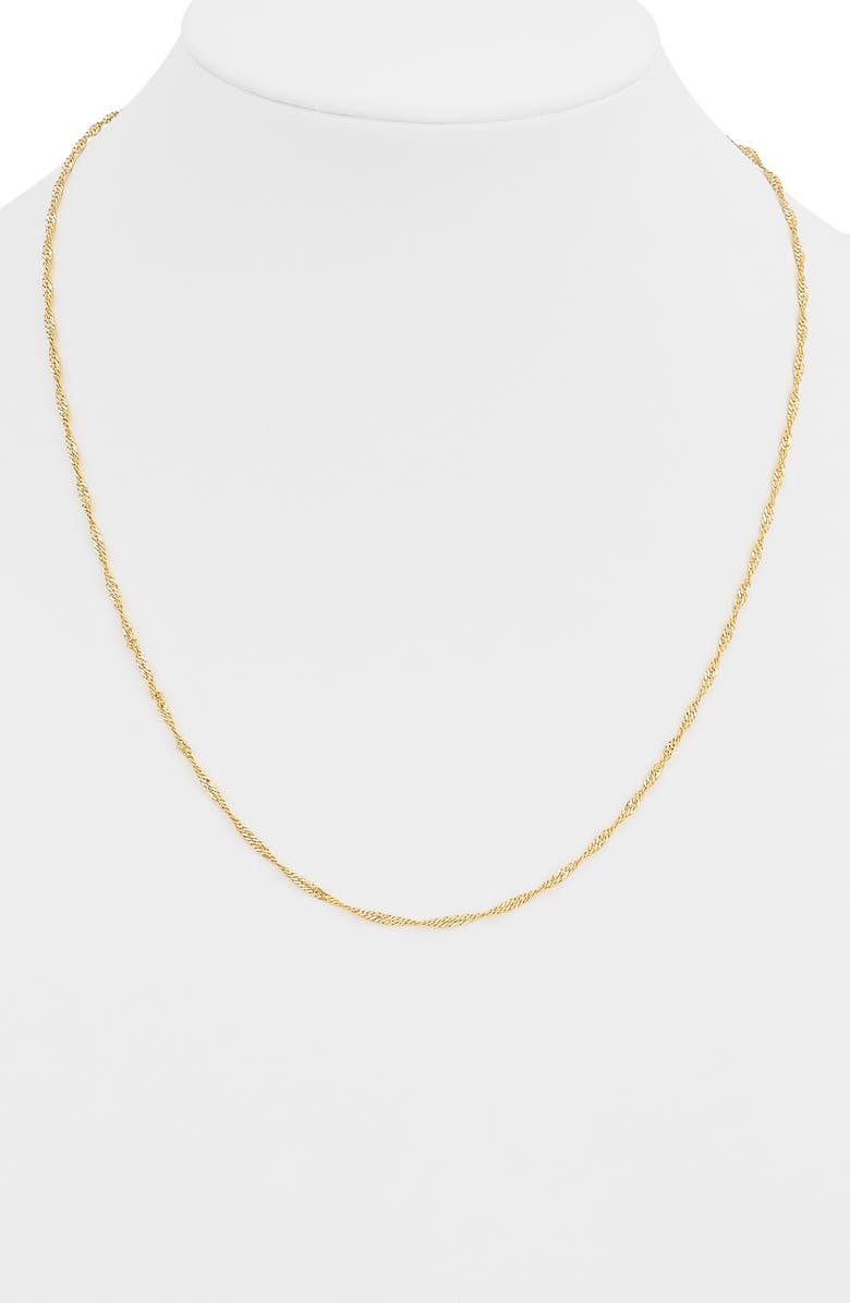 HAWLEY ST 14K Yellow Gold Singapore Twist Chain Necklace, Alternate, color,