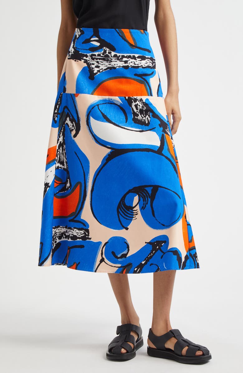 Marimekko Puutarha Eldfamn Cotton Skirt, Main, color, 