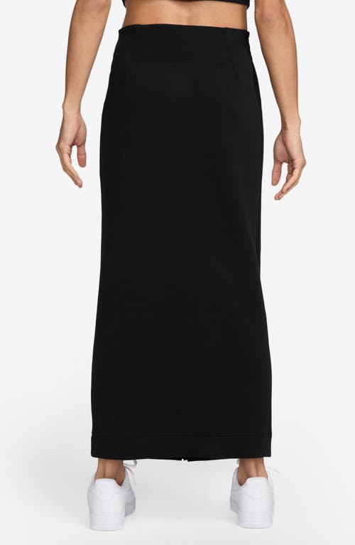 Nike Tech Fleece Maxi Skirt In Black/black