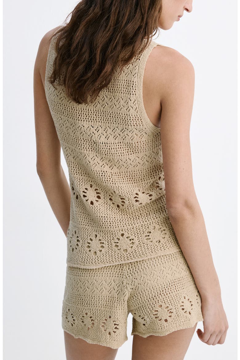 Crocheted Button Front Vest, Alternate, color, SAND