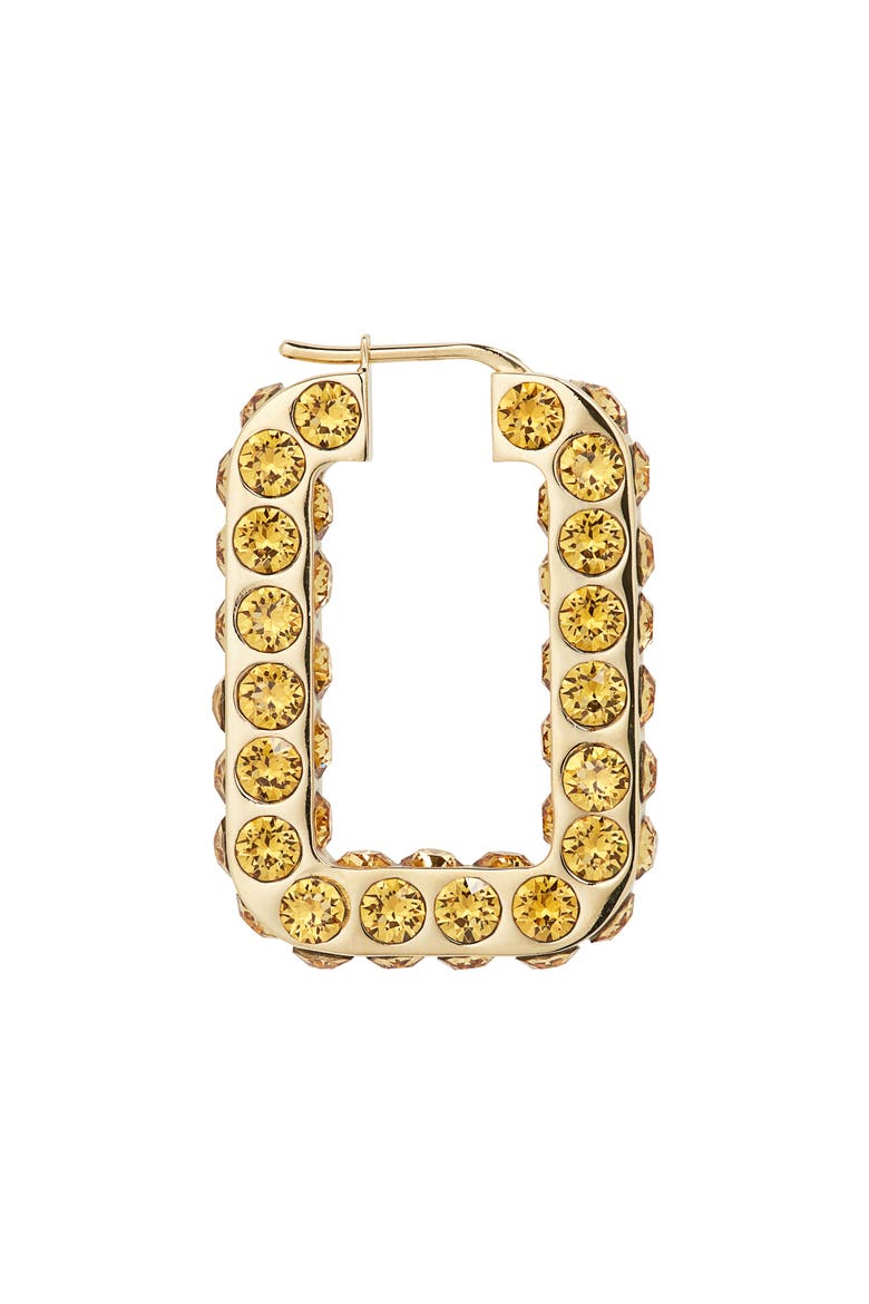 Crystal Hoop Earrings, Alternate, color, GOLDEN CRYSTALS/ GOLD BASE