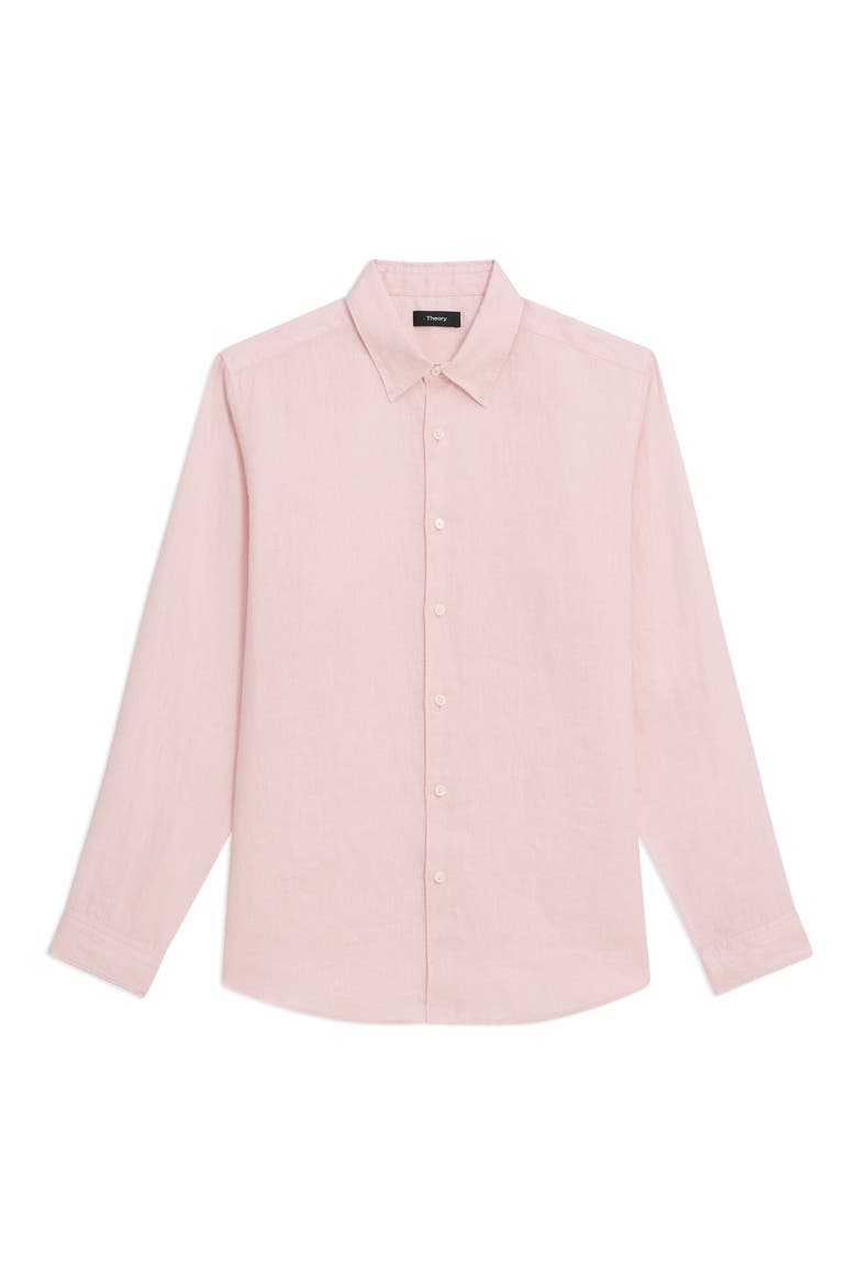 Irving Solid Linen Button-Up Shirt, Alternate, color, PALE PINK