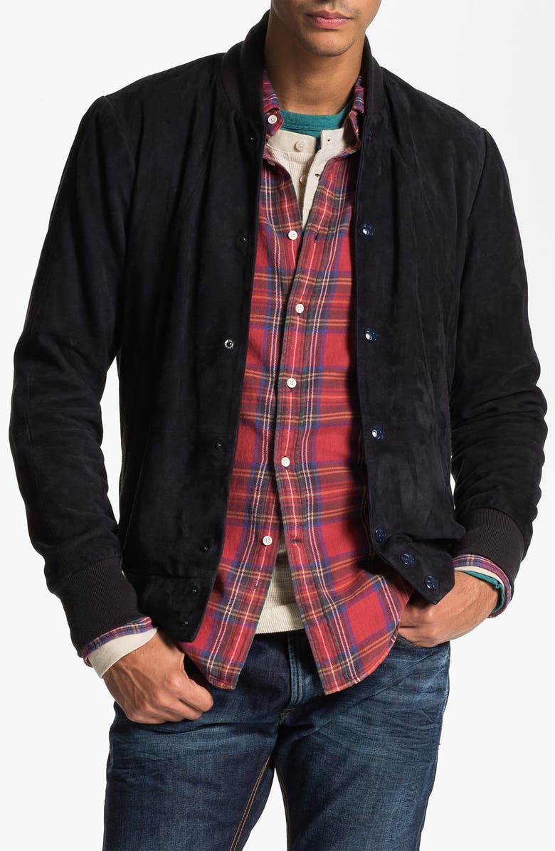 G-Star RAW 'Marc Newson' Suede Bomber Jacket, Main, color, 