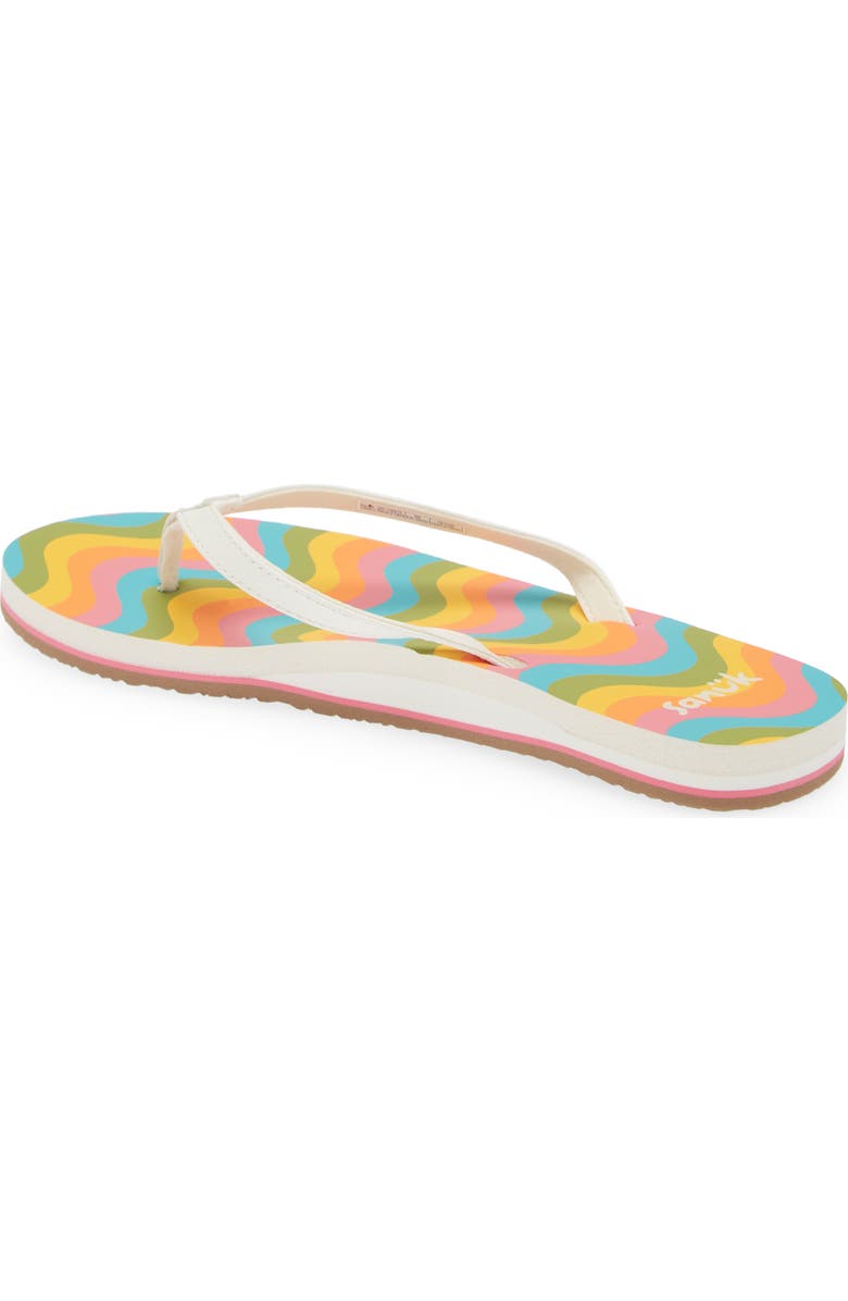 Sanuk Yoga Joy Rainbow Flip Flop, Alternate, color, Rainbow