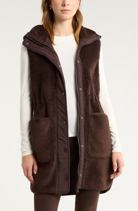 Longline Faux Shearling Vest