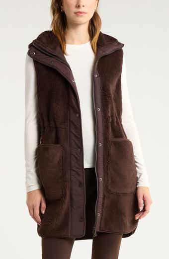 Zella Longline Faux Shearling Vest