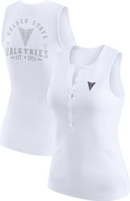 WEAR by Erin Andrews Women's WEAR by Erin Andrews White Golden State Valkyries Rib-Knit Henley Tank Top