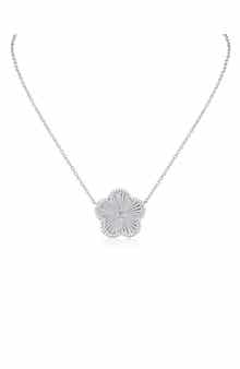 CZ by Kenneth Jay Lane CZ Clover Pendant Necklace