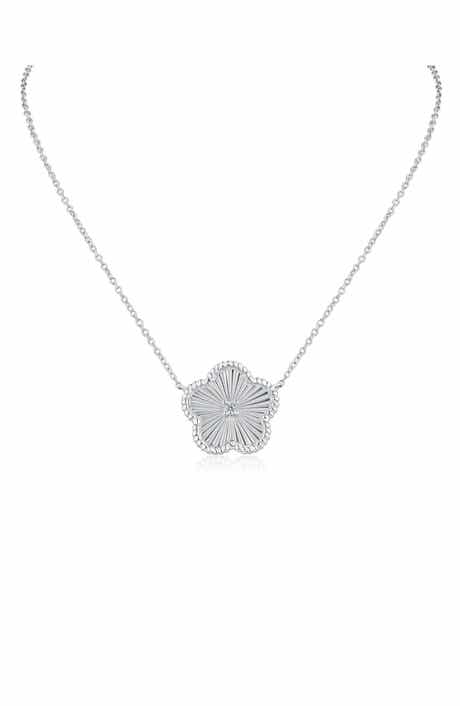 CZ by Kenneth Jay Lane CZ Clover Pendant Necklace