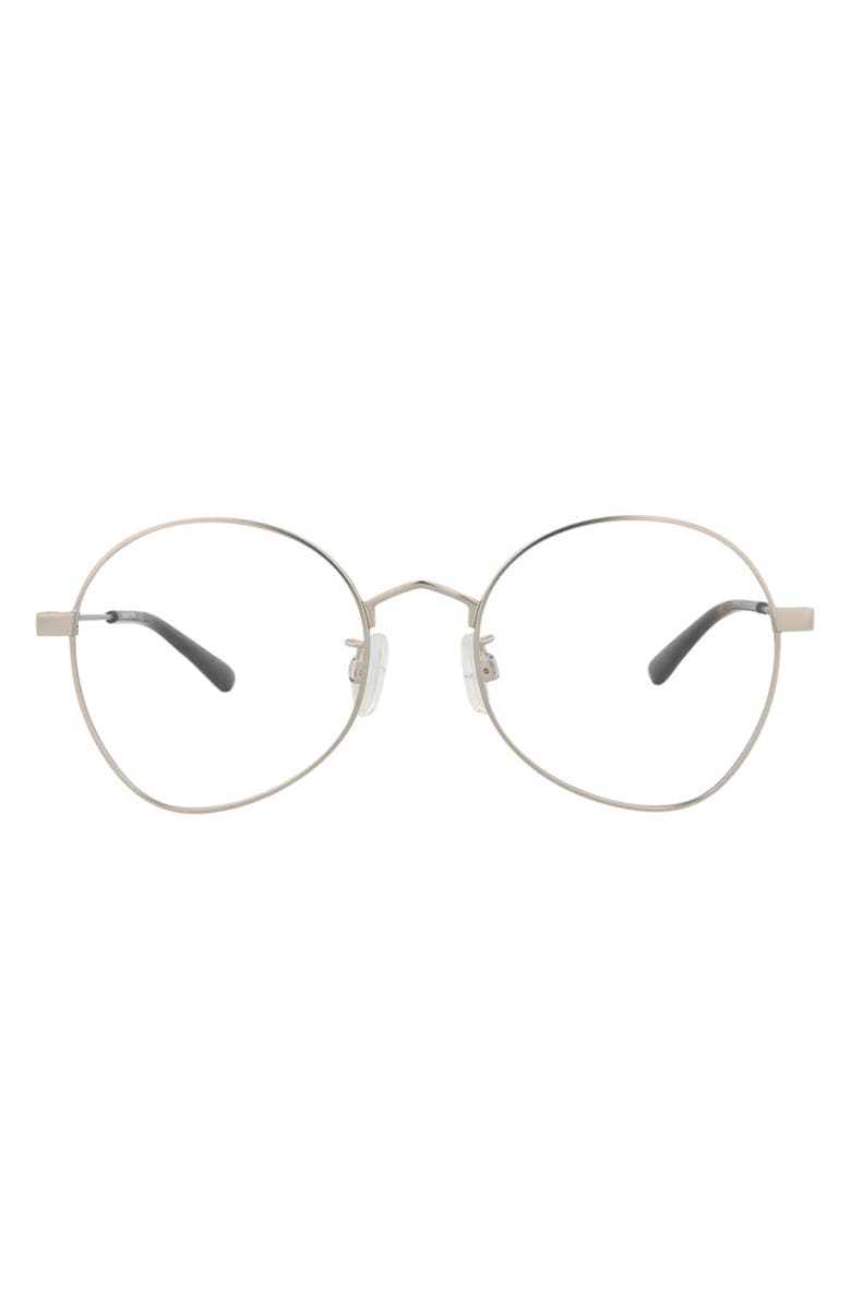 McQueen 52mm Round Optical Frames, Main, color, Silver Silver Transparent