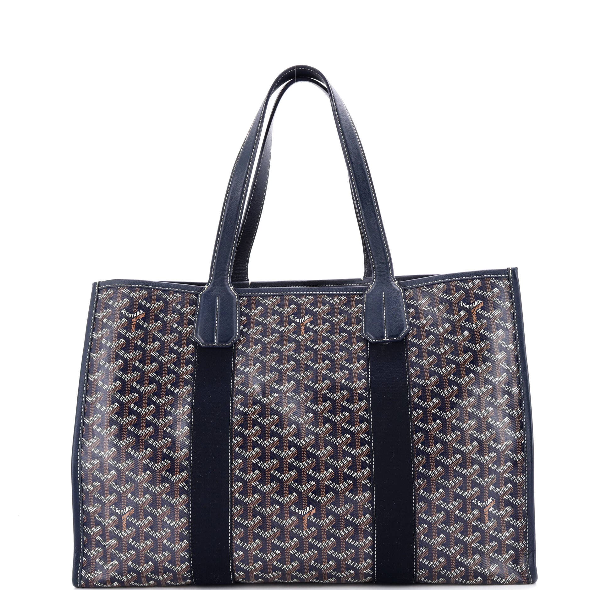Pre-Owned Goyard Villette Tote Printed Coated Canvas MM, Alternate, color, Blue