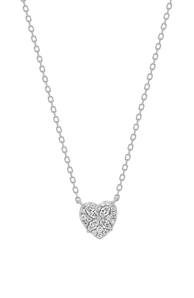 Bony Levy Mika Pavé Diamond Heart Pendant Necklace - 0.17ct., Main, color, 18K White Gold