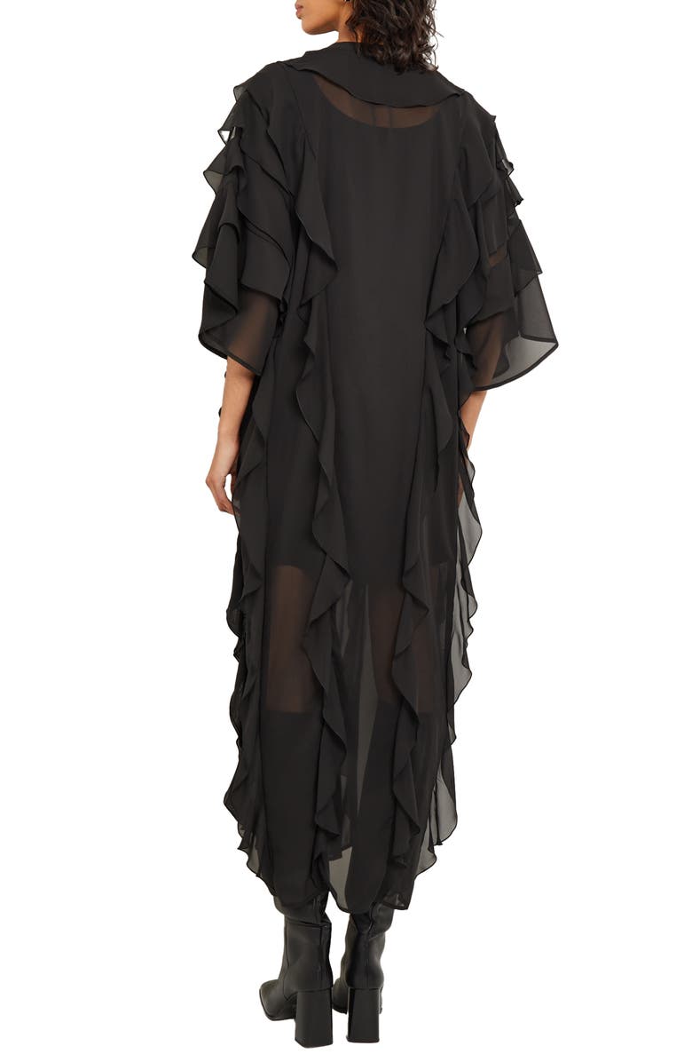 Misook Embellished Tiered Ruffle Chiffon Maxi Dress, Alternate, color,