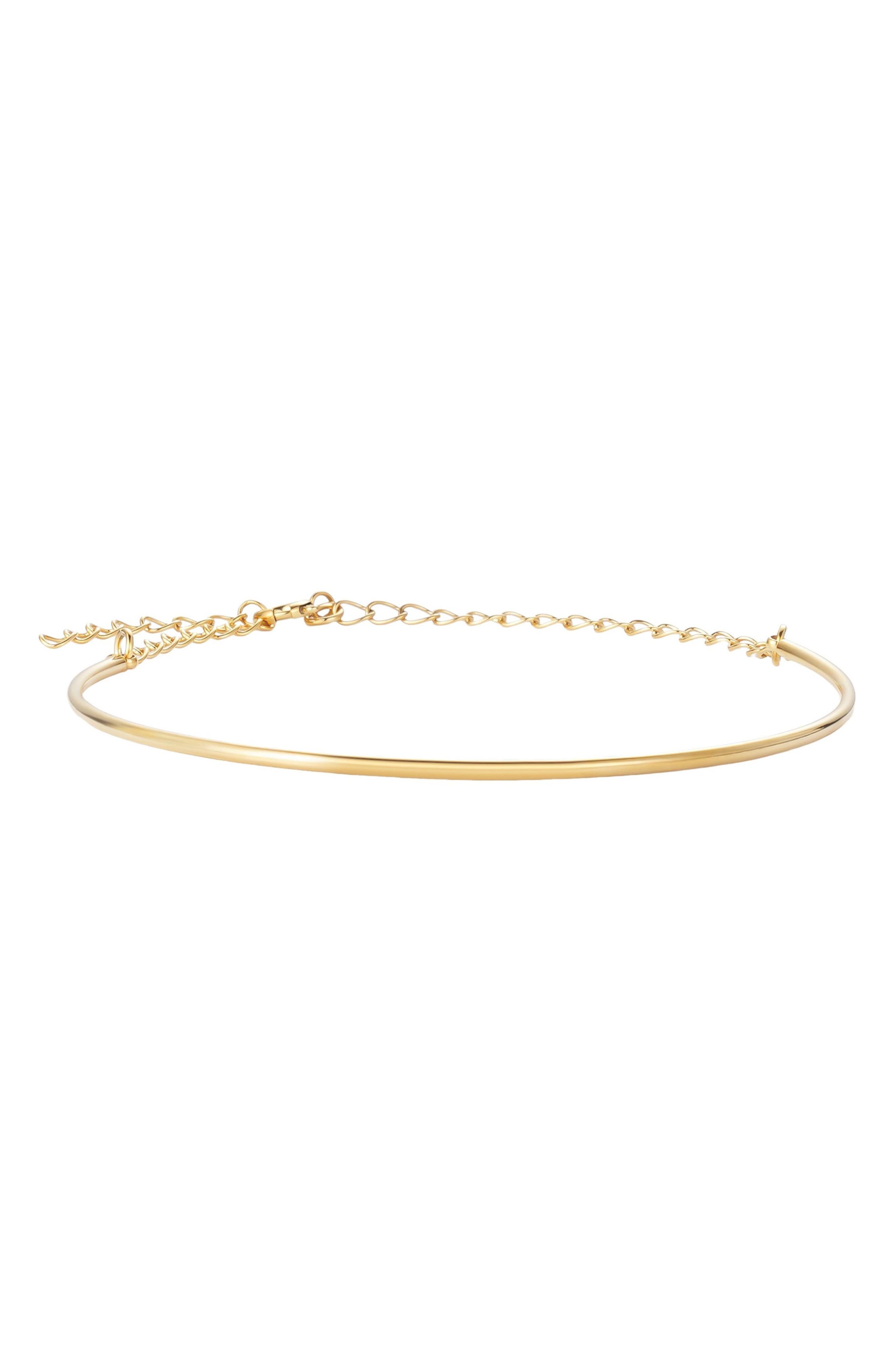 Adornia 18K Gold Plated Curved Bar Bracelet