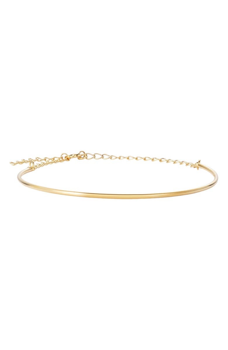 Adornia 18K Gold Plated Curved Bar Bracelet, Main, color, Gold