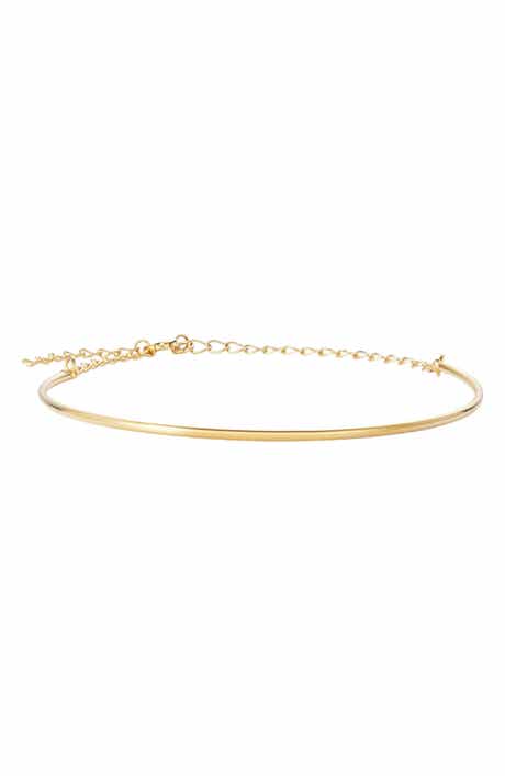 Adornia 18K Gold Plated Curved Bar Bracelet
