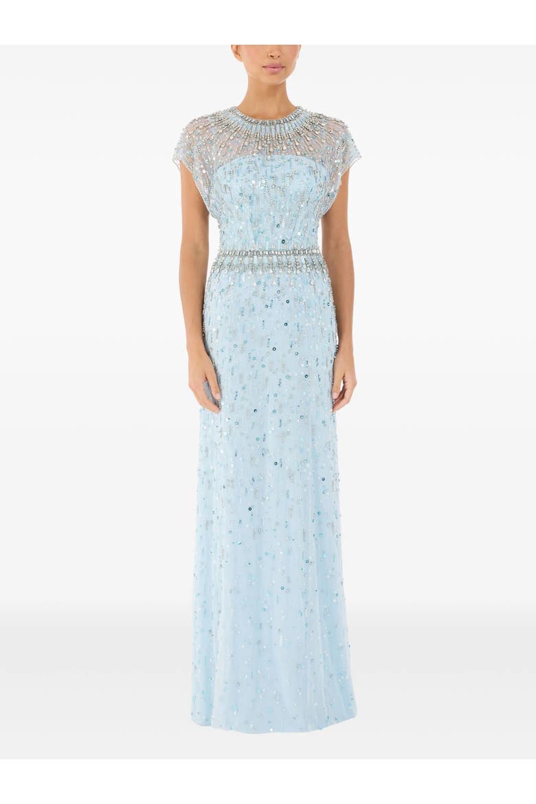Lauretta Embellished Maxi Dress, Alternate, color, Winter Blue