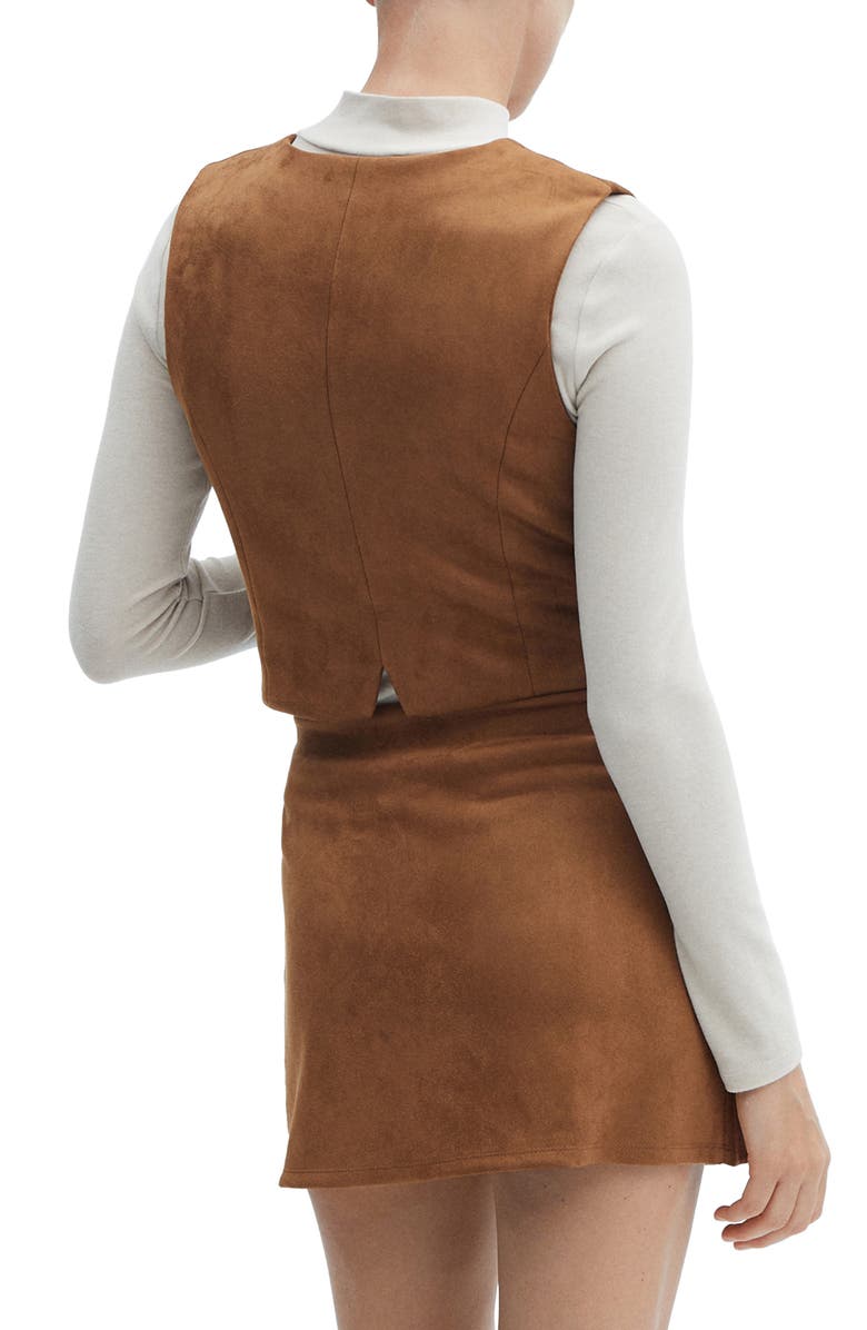 MANGO Faux Suede Vest, Alternate, color,