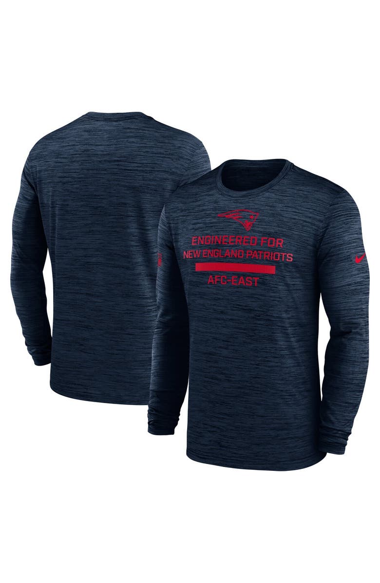 Nike Men's Nike Navy New England Patriots Sideline Velocity Performance Long Sleeve T-Shirt, Alternate, color, Navy