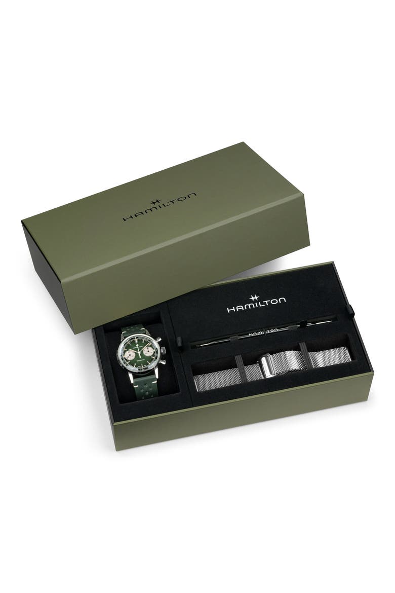 American Classic Intra-matic Chronograph Watch Set, 40mm, Alternate, color, GREEN
