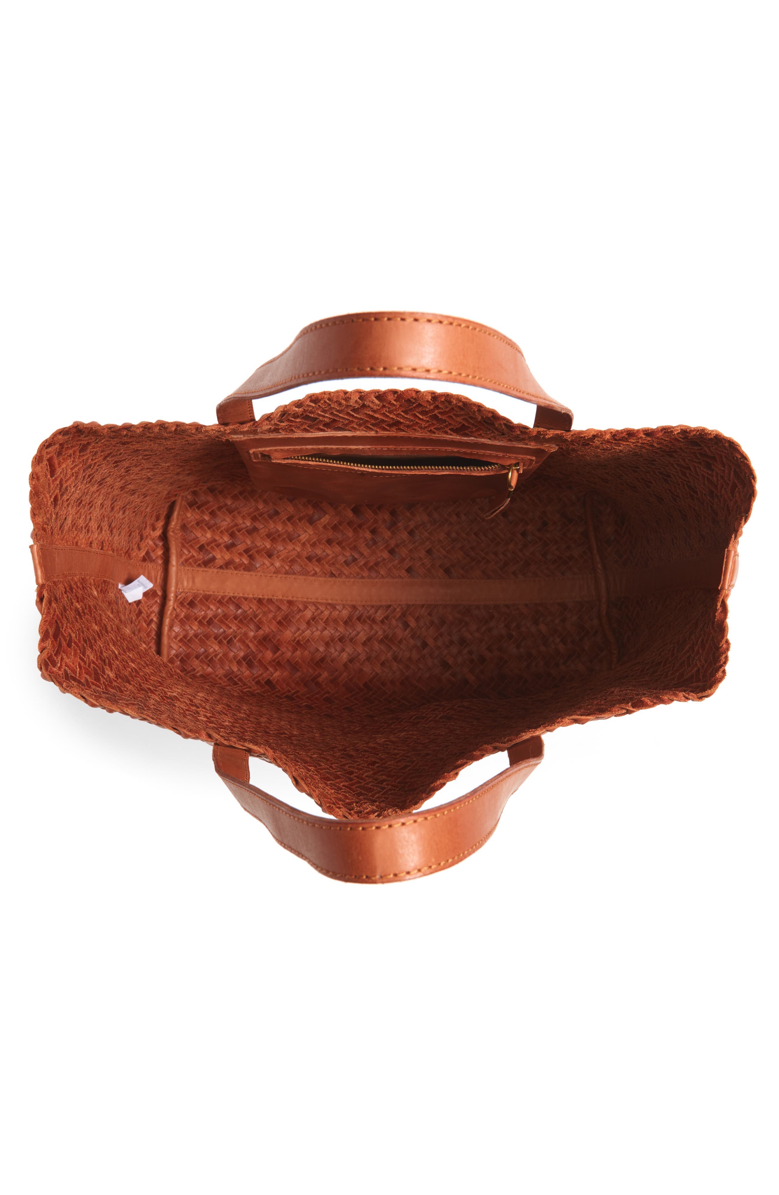 Madewell The Transport Leather Tote: Woven Edition, Alternate, color, 