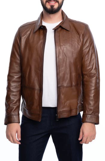 Vellapais Smooth Leather Jacket In Brown