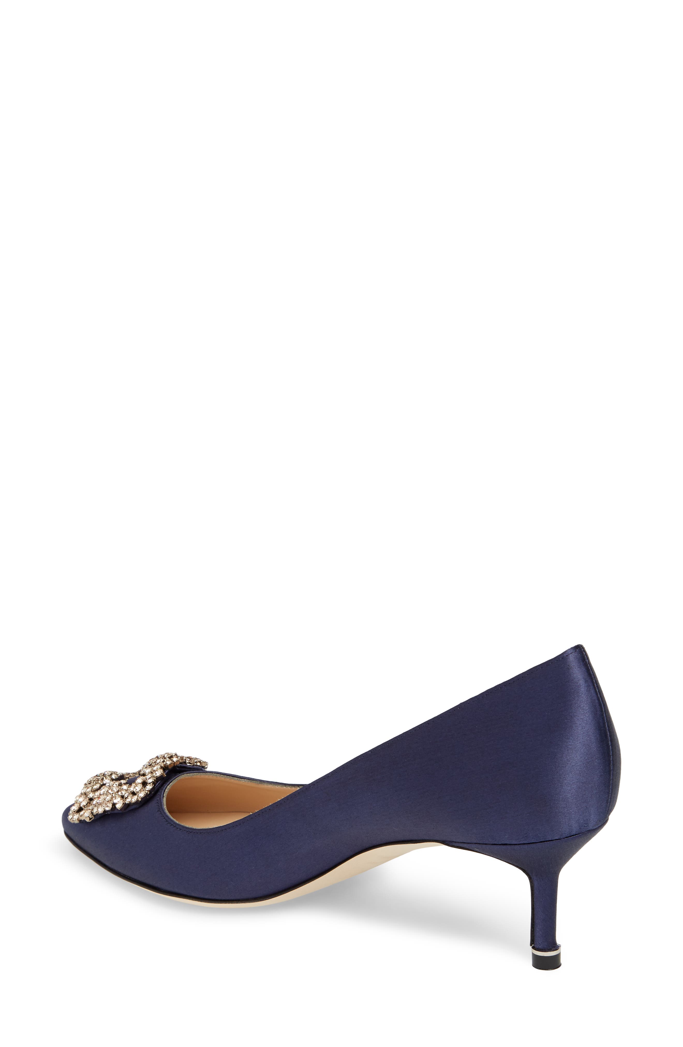 Manolo Blahnik Hangisi Crystal Embellished Pointed Toe Pump, Alternate, color, 
