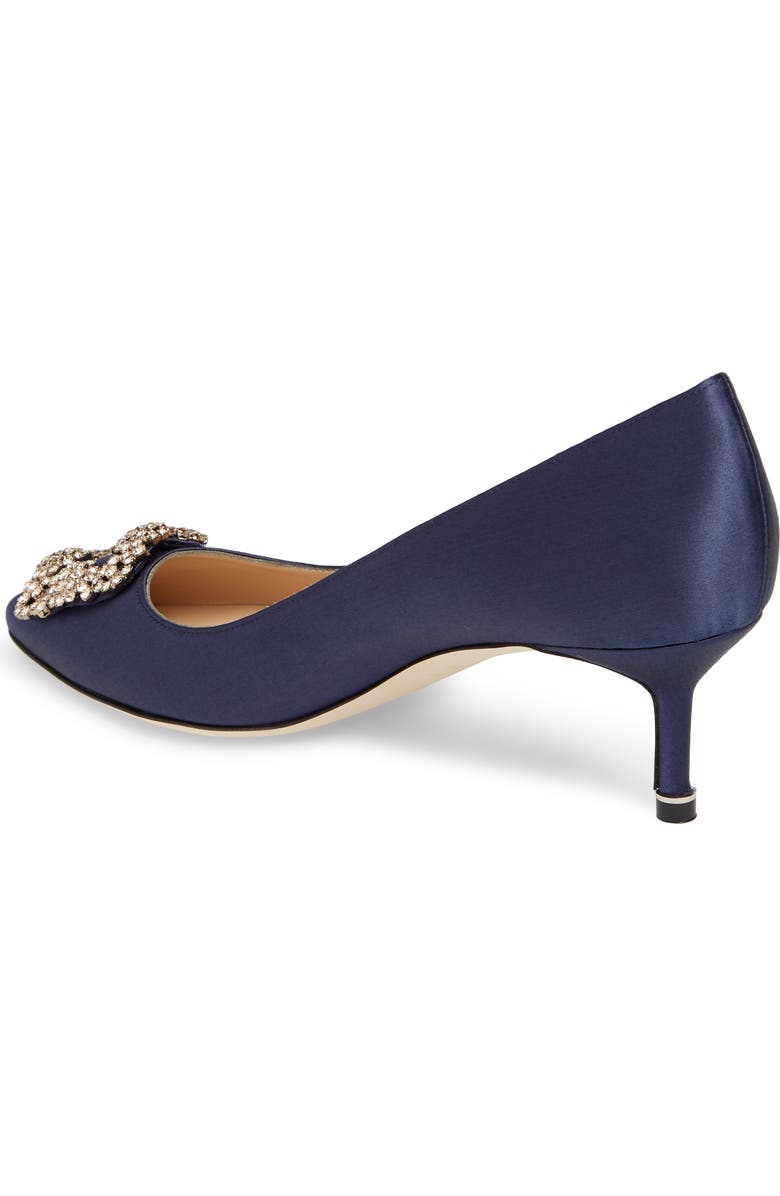 Manolo Blahnik Hangisi Crystal Embellished Pointed Toe Pump, Alternate, color,