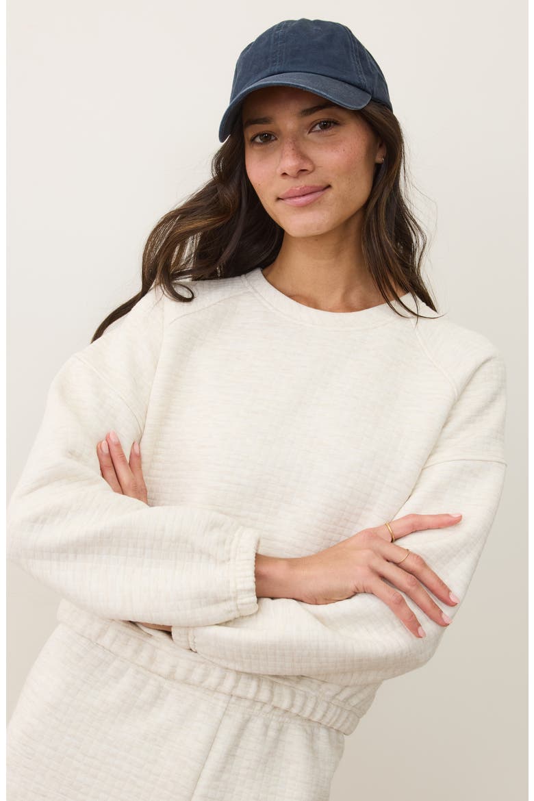 Corbet Quilted Crewneck Sweatshirt, Alternate, color, OATMEAL HEATHER