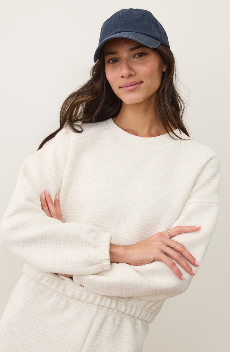 Marine Layer Corbet Quilted Crewneck Sweatshirt, Alternate, color, Oatmeal Heather