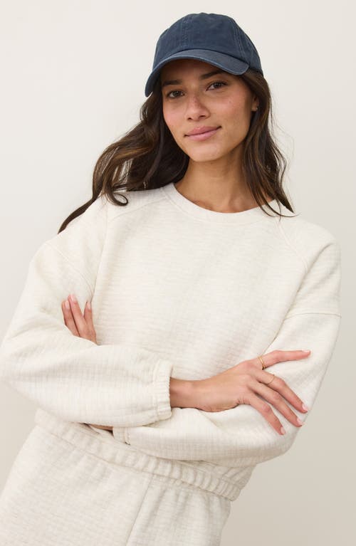Marine Layer Corbet Quilted Crewneck Sweatshirt In Neutral