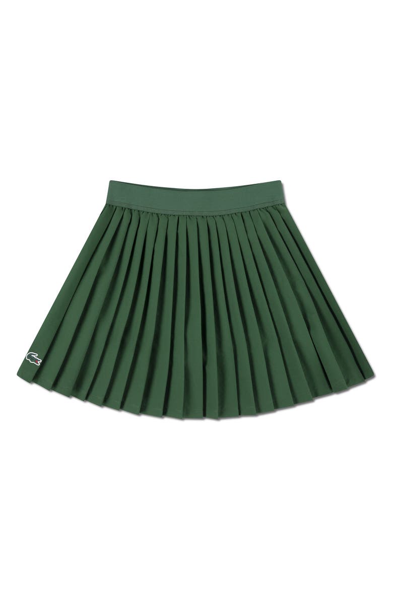 Lacoste Kids' Pleated Logo Sport Pleated Skirt, Main, color, Vert