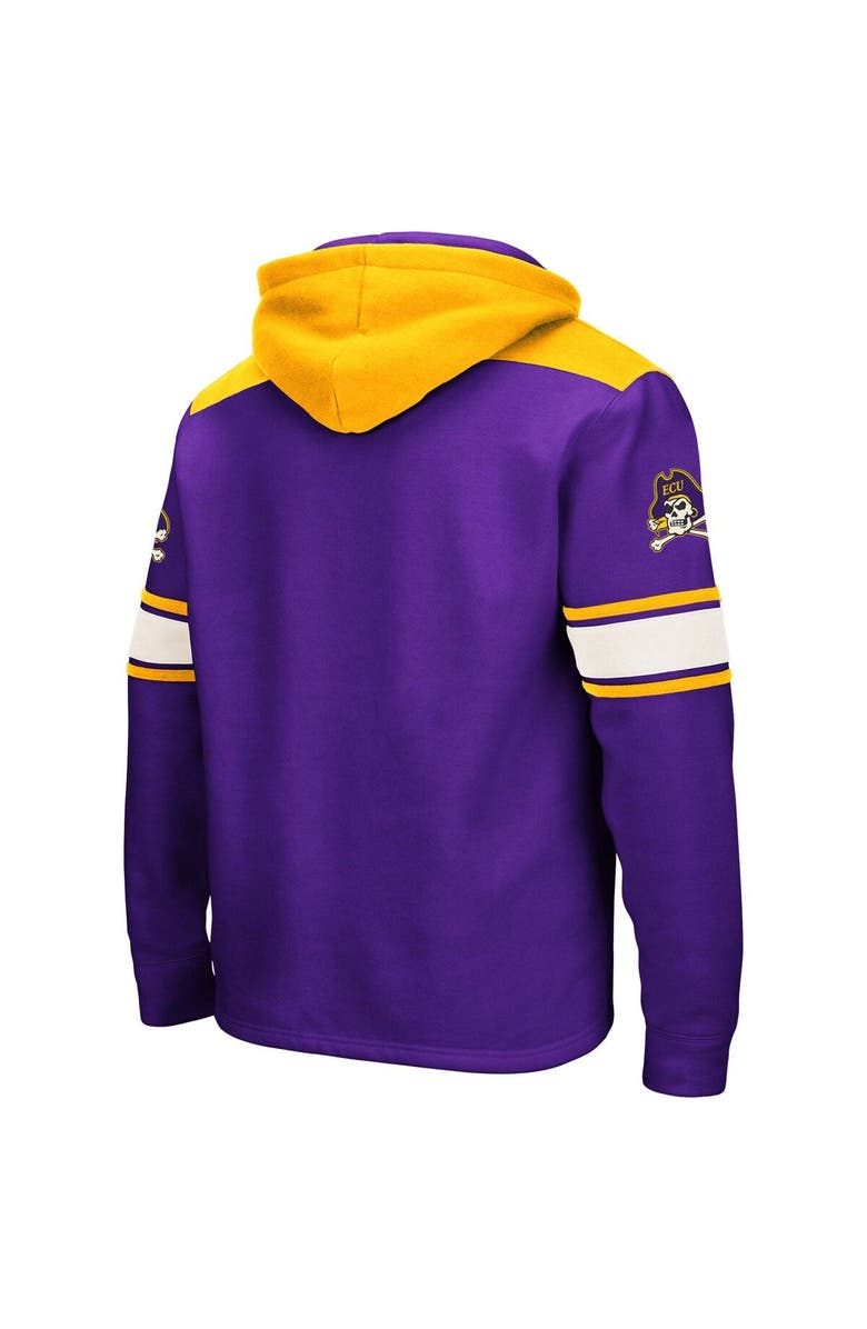 COLOSSEUM Men's Colosseum Purple ECU Pirates 2.0 Lace-Up Pullover Hoodie, Alternate, color, Purple