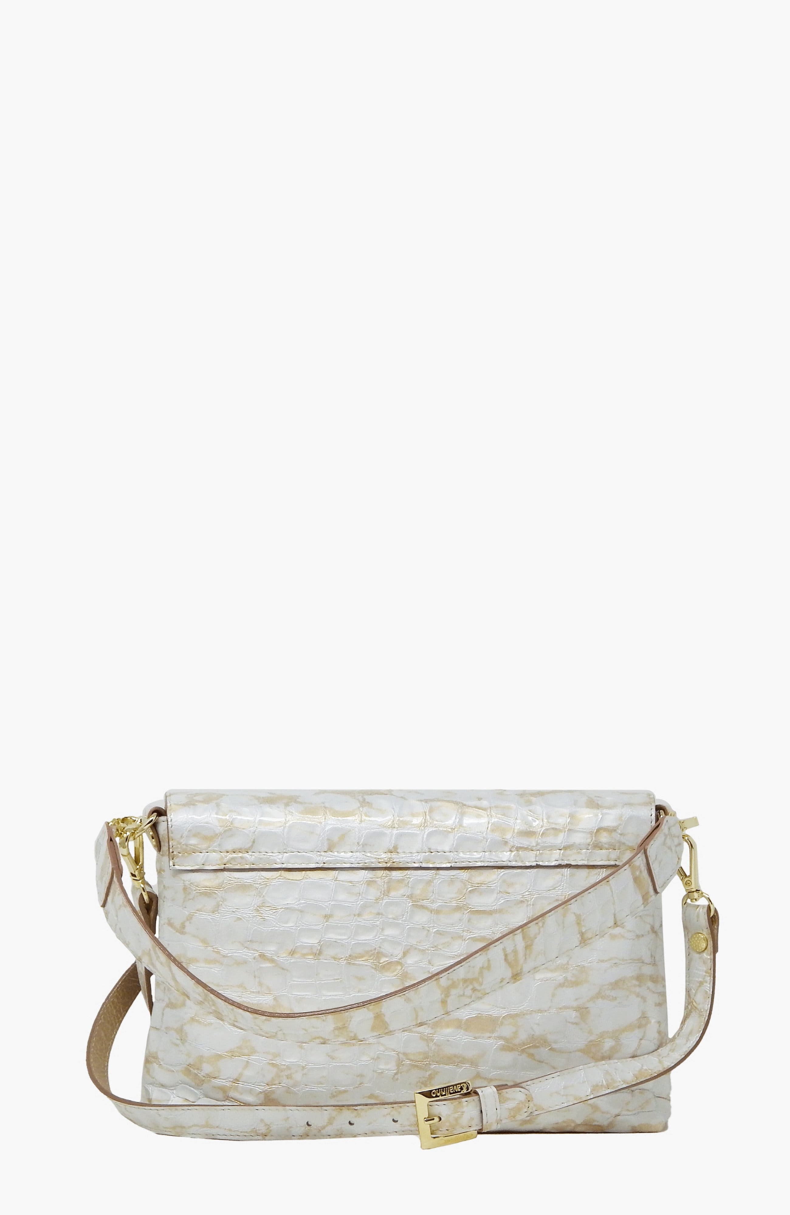 Gallop 509Patent Leather Clutch Shoulder Bag, Alternate, color, Beige / White