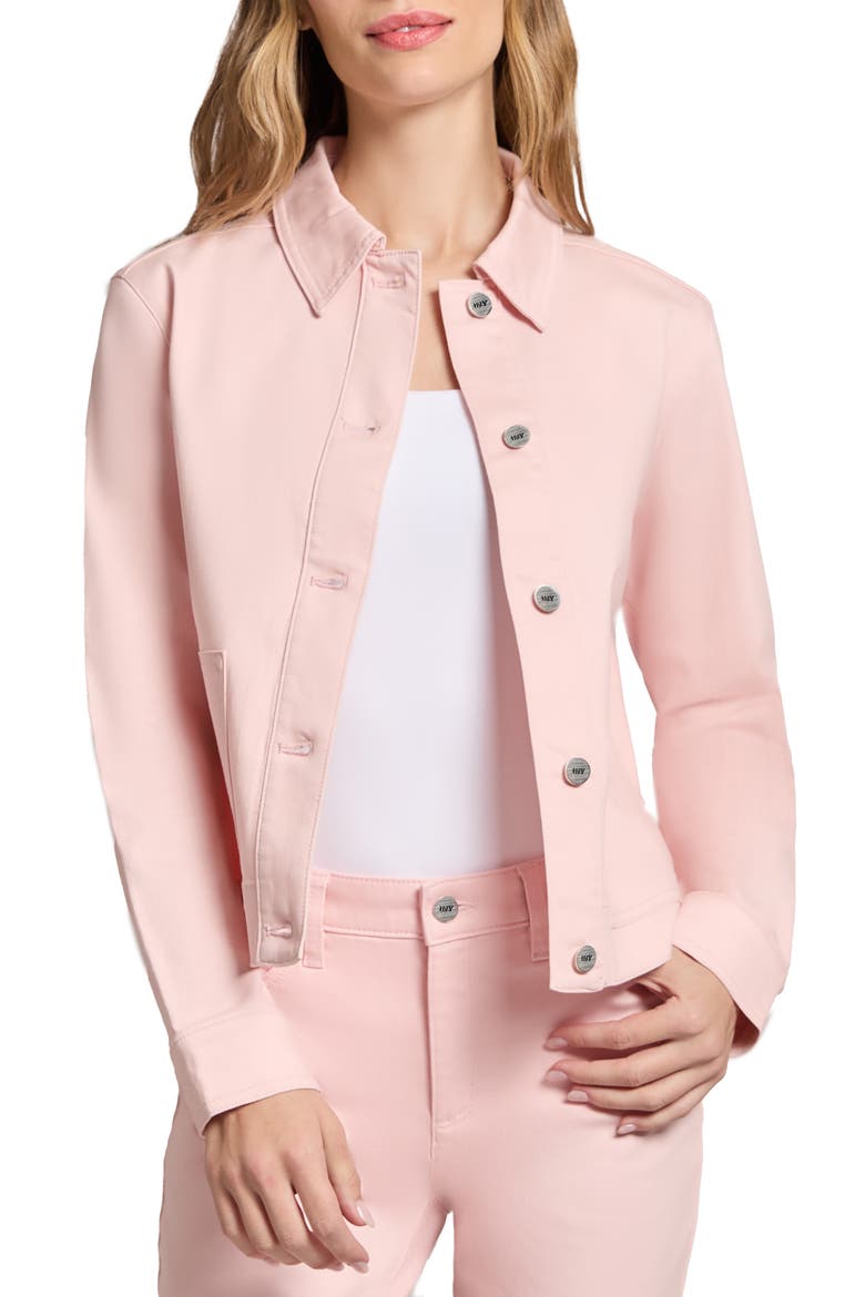 Patch Pocket Denim Jacket, Main, color, PETAL PINK