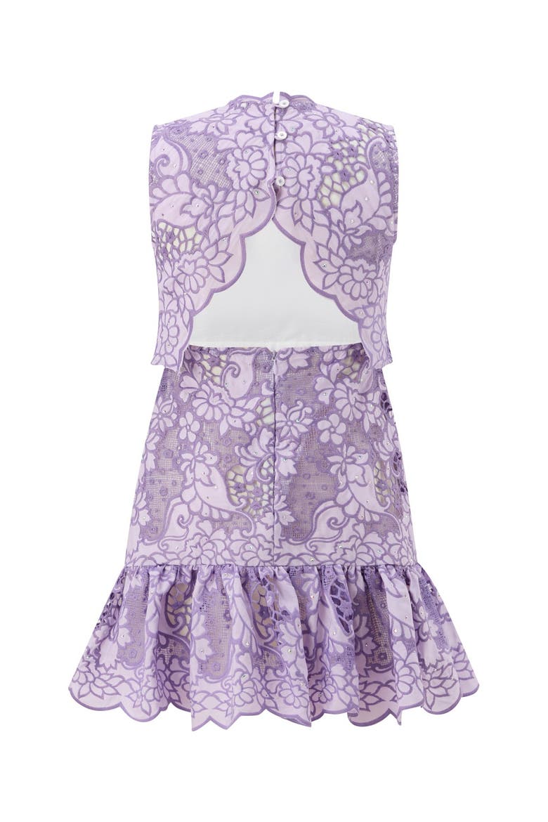 Emmelina Embroidered Mini Dress, Alternate, color, Lavender