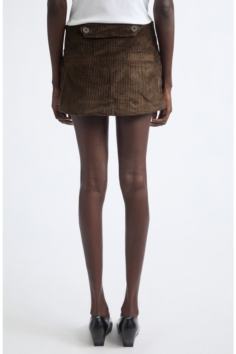 Cotton Corduroy Miniskirt, Alternate, color, BROWN