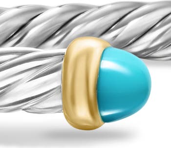 Cable Flex Bracelet in Sterling Silver with 14K Yellow Gold