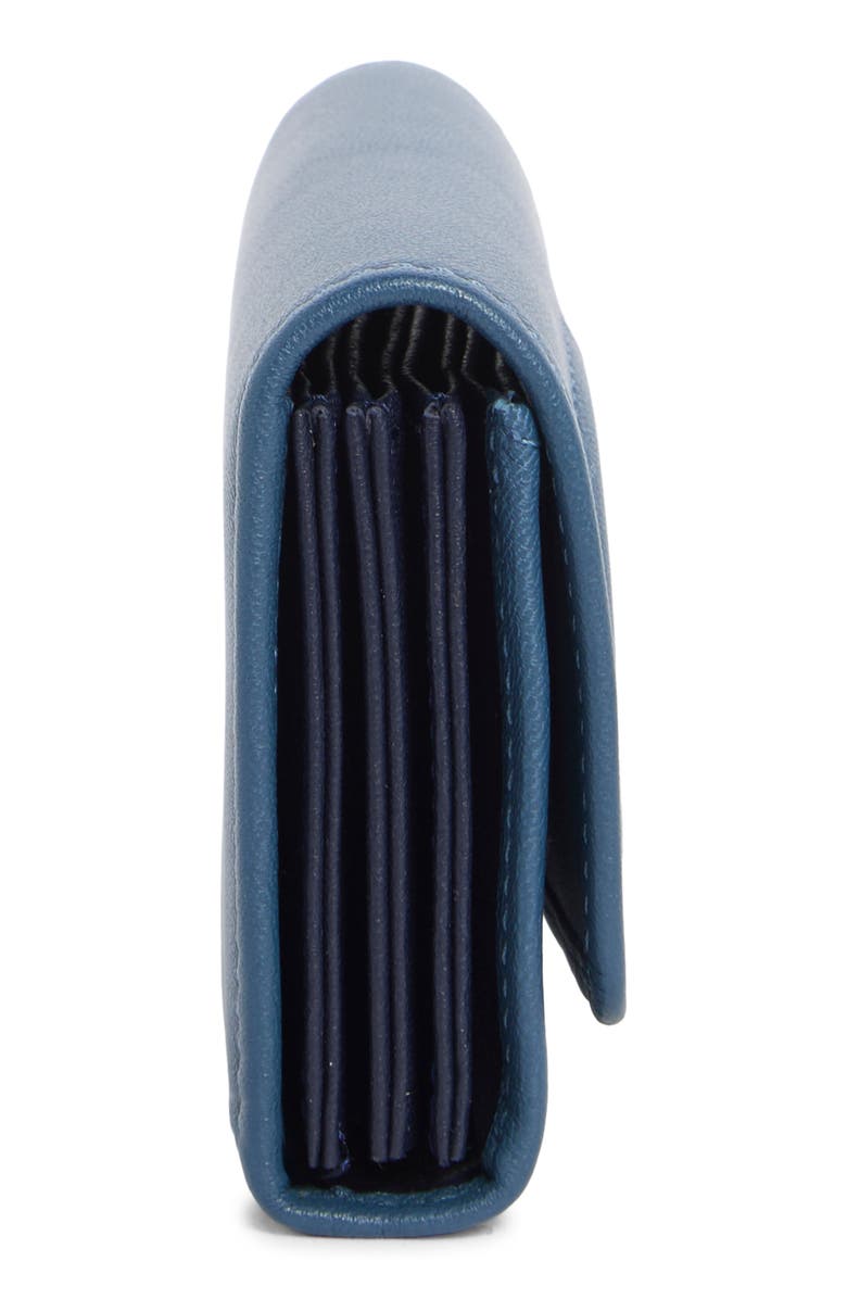 Longchamp Le Pliage Xtra Leather Flap Card Case, Alternate, color, Pilot Blue