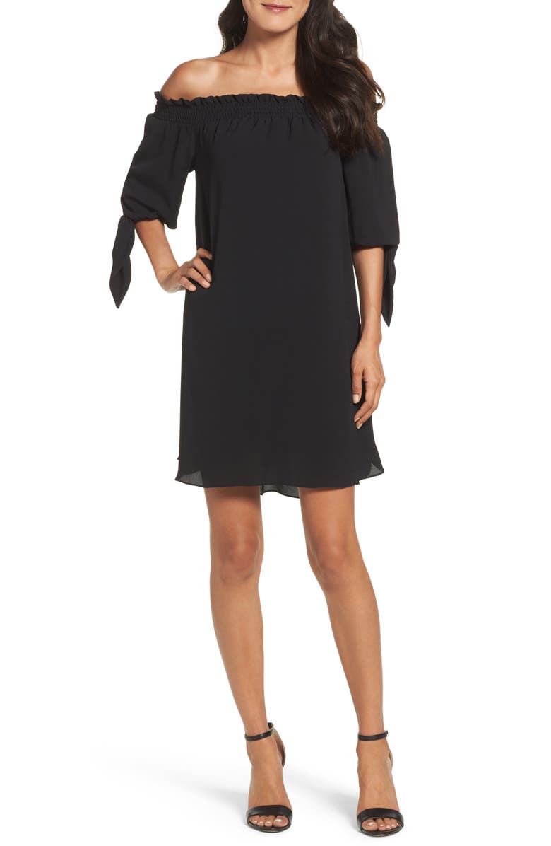 Vince Camuto Stretch Crepe Shift Dress, Main, color,