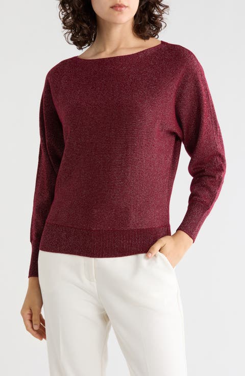 Metallic Boatneck Sweater