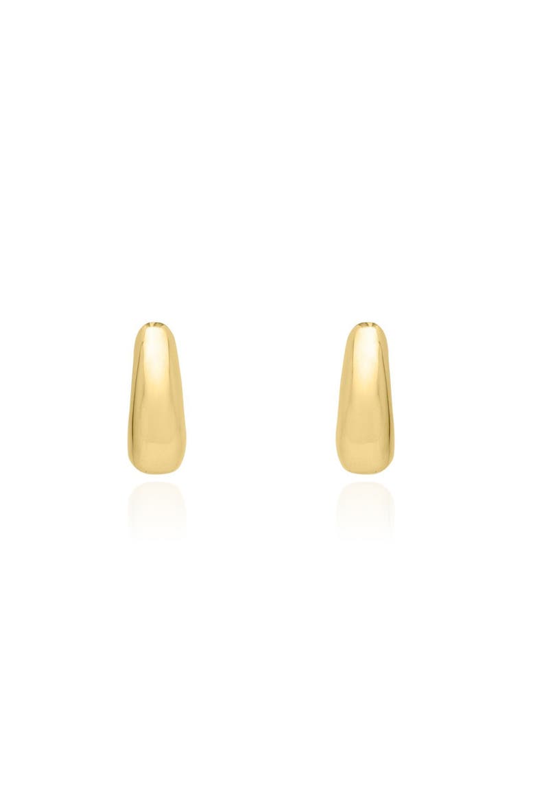 Mini Saddle Huggie Hoop Earrings, Alternate, color, Yellow Gold